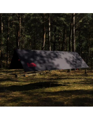 Tarp TigerWood RedLine 3x2m Czarny - Wodoodporna Płachta Biwakowa