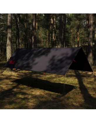 Tarp TigerWood RedLine 3x2m Czarny - Wodoodporna Płachta Biwakowa