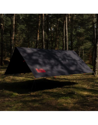 Tarp TigerWood RedLine 3x3 m Czarny - Wodoodporna Płachta Biwakowa | imag24.pl