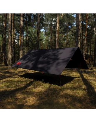 Tarp TigerWood RedLine 3x3 m Czarny - Wodoodporna Płachta Biwakowa | imag24.pl