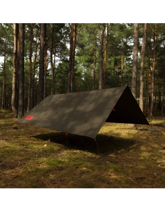 Tarp TigerWood RedLine 3x3 m Oliwkowy - Płachta Biwakowa 10000 mm