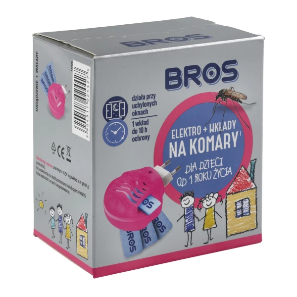 BROS Elektrofumigator na Komary dla Dzieci z 10 Wkładami BROS Elektrofumigator na Komary dla Dzieci z 10 Wkładami