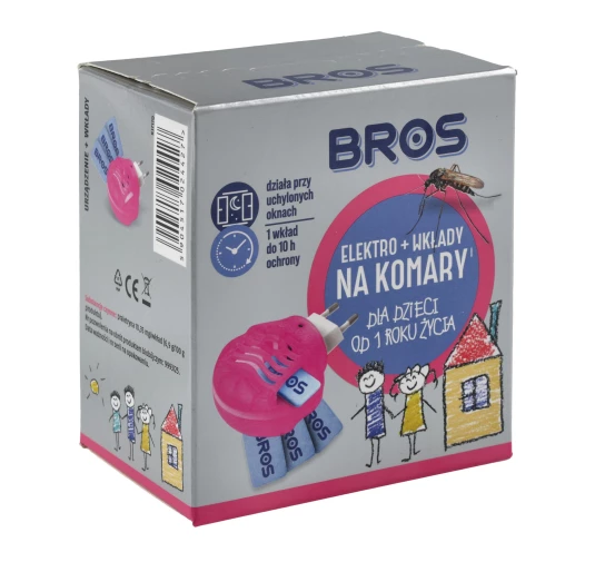 BROS Elektrofumigator na Komary dla Dzieci + 10 Wkładów