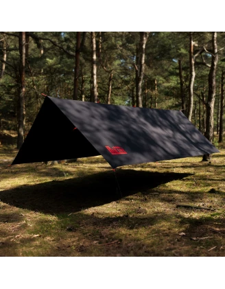 Tarp TigerWood RedLine 3x4m Czarny | Płachta Biwakowa Outdoor Survival 10000mm