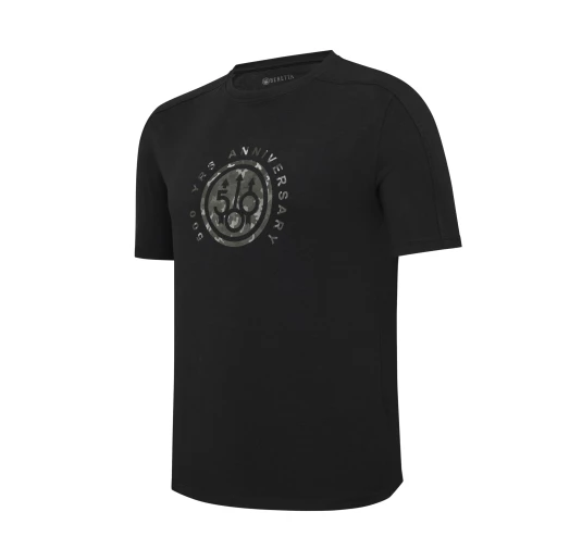 Koszulka męska Beretta 500 Years Anniversary M - Czarna Bawełna Slim Fit