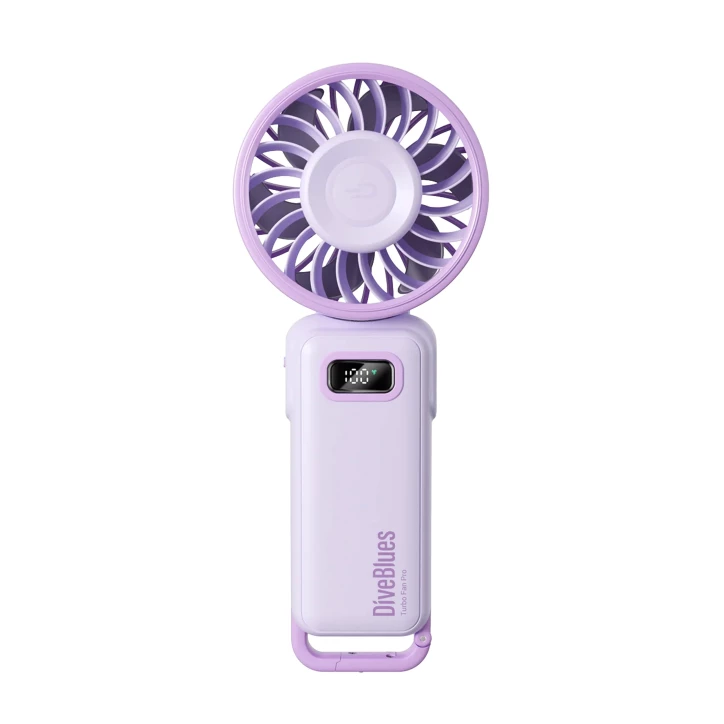 DiveBlues Fanzy D6036 Fioletowy - Składany Wentylator Przenośny 3600 mAh