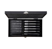 Zestaw noży Laguiole Luxury Line Black Pakka Wood do steków, 6 szt.