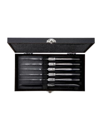 Zestaw noży Laguiole Luxury Line Black Pakka Wood do steków, 6 szt.