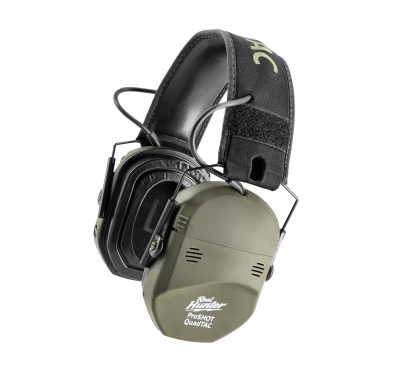 RealHunter Active ProSHOT QuadTAC - Ochronniki Słuchu Aktywne SNR 27 dB, Oliwkowe