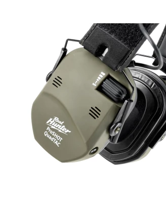 Ochronniki Słuchu Aktywne RealHunter Active ProSHOT QuadTAC SNR 27 dB Oliwkowe - imag24.pl