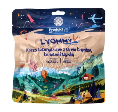 Lyommy Kasza Kukurydziana z Bryndzą Kurkami Szynką Liofilizat 350g imag24.pl