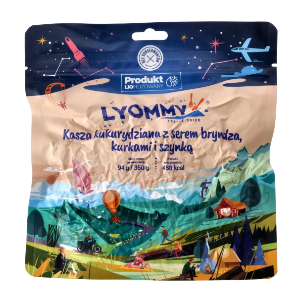 Lyommy Kasza Kukurydziana z Bryndzą, Kurkami i Szynką 350 g Lyommy Kasza Kukurydziana z Bryndzą, Kurkami i Szynką 350 g
