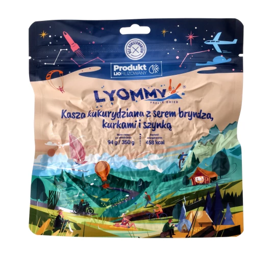 Lyommy Kasza Kukurydziana z Bryndzą Kurkami Szynką Liofilizat 350g imag24.pl