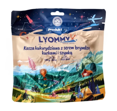 Lyommy Kasza Kukurydziana z Bryndzą, Kurkami i Szynką Liofilizat