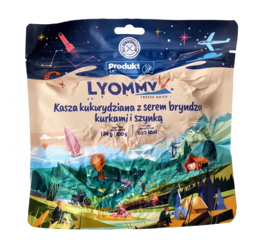 Lyommy Kasza Kukurydziana z Bryndzą, Kurkami i Szynką Liofilizat