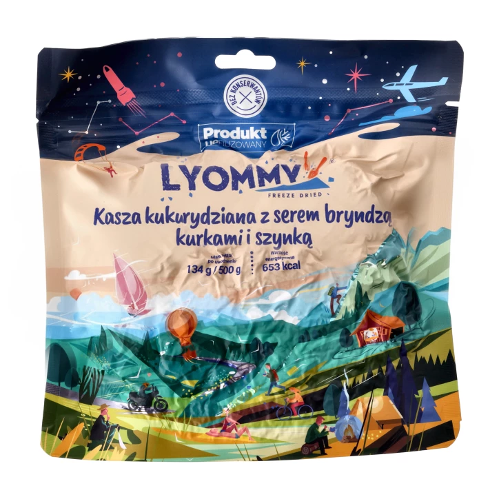 Lyommy Kasza Kukurydziana z Bryndzą, Kurkami i Szynką Liofilizat