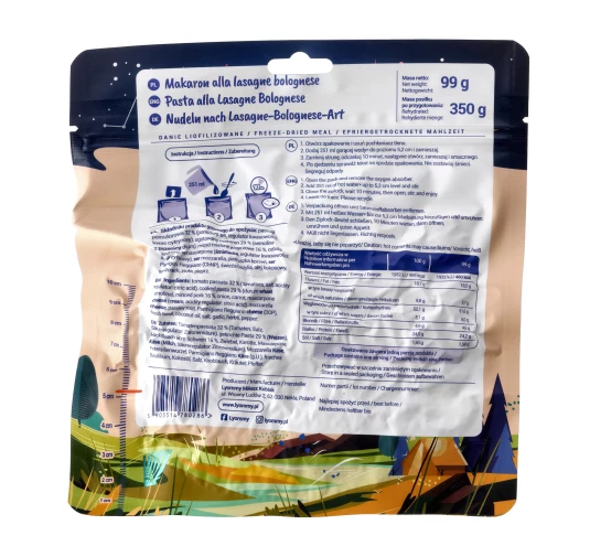 Lyommy Makaron A'la Lasagne Bolognese Liofilizowany 350 g