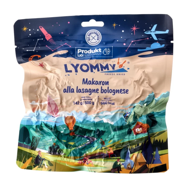 Lyommy Makaron A'la Lasagne Bolognese Liofilizowany 500g Lyommy Makaron A'la Lasagne Bolognese Liofilizowany 500g