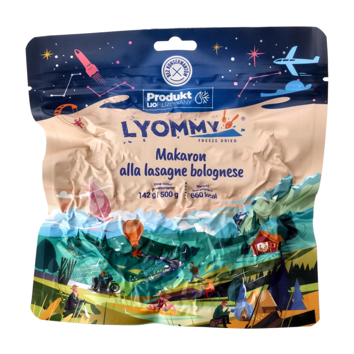 Lyommy Makaron A'la Lasagne Bolognese Liofilizowany 500g | imag24.pl