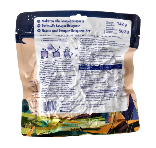 Lyommy Makaron A'la Lasagne Bolognese Liofilizowany 500g