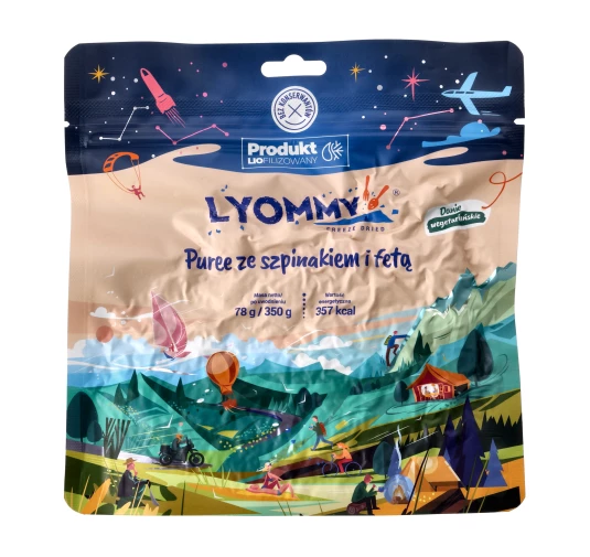 Lyommy Puree ze Szpinakiem i Fetą 350g – Liofilizat Turystyczny | imag24.pl