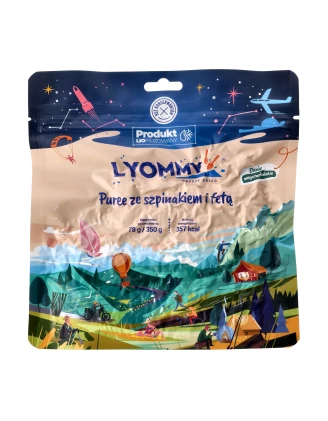 Lyommy Puree ze Szpinakiem i Fetą 350g – Liofilizat Turystyczny | imag24.pl