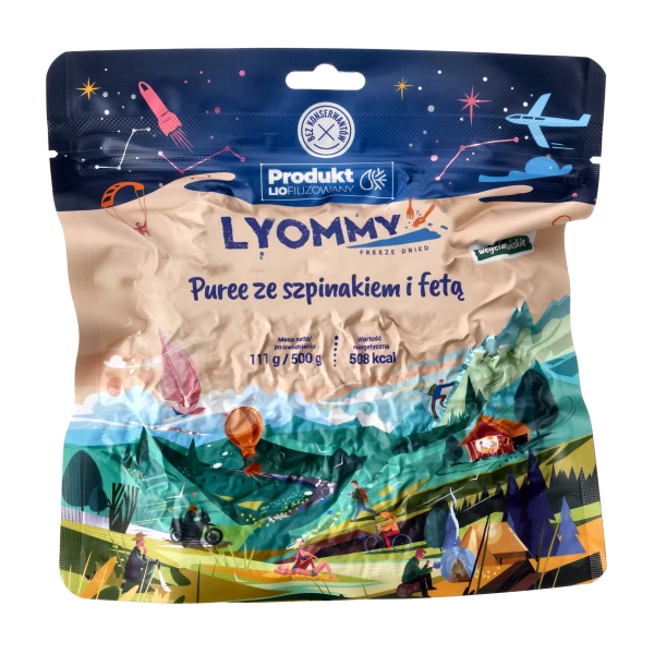 Lyommy Puree ze Szpinakiem i Fetą - Liofilizowane Danie 500g Lyommy Puree ze Szpinakiem i Fetą - Liofilizowane Danie 500g