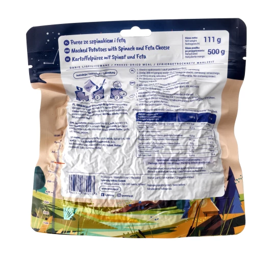 Lyommy Puree ze Szpinakiem i Fetą - Liofilizowane Danie 500g
