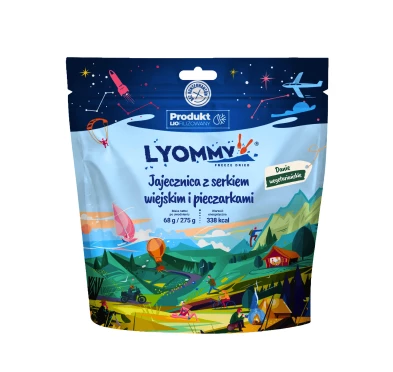 Jajecznica Lyommy z serkiem wiejskim i pieczarkami 275 g