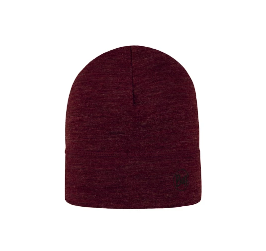 Czapka BUFF Merino Lightweight Beanie 125g/m² Solid Garnet | imag24.pl