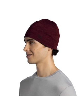 Czapka BUFF Merino Lightweight Beanie 125g/m² Solid Garnet | imag24.pl