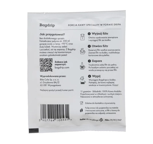 Kawa Bagdrip Decaf – Saszetka Jednorazowa z Filtrem