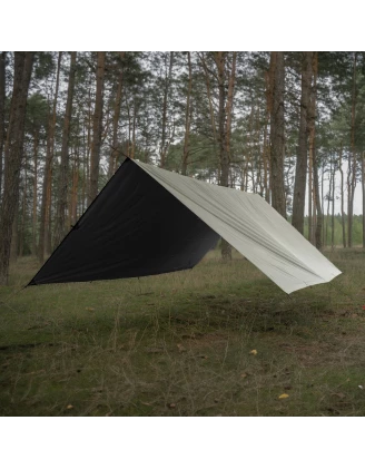 Tarp TigerWood T2 3x3 Oliwkowo-Czarny – Płachta Biwakowa | imag24.pl