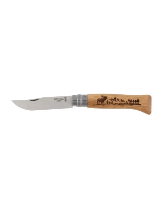 Nóż składany Opinel 8 Inox Dąb Animal Łoś - imag24.pl