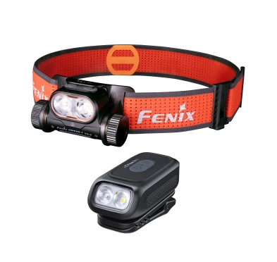 Zestaw latarek Fenix HM65R-T V2.0 czarna i E04R czarna