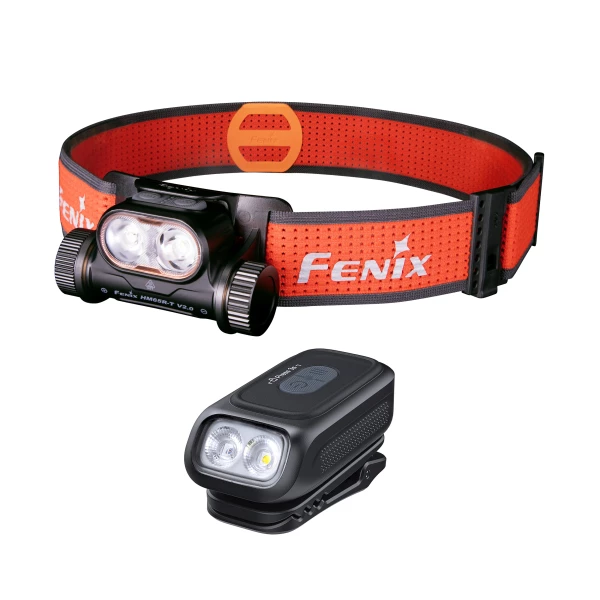 Zestaw latarek Fenix HM65R-T V2.0 czarna i E04R czarna