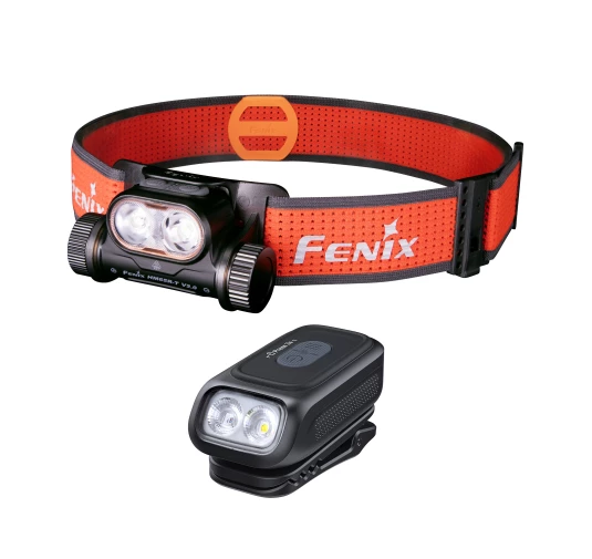 Zestaw latarek Fenix HM65R-T V2.0 czarna i E04R czarna