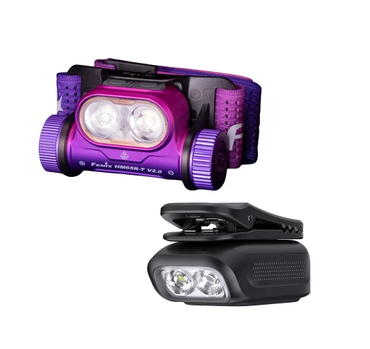 Zestaw latarek Fenix HM65R-T V2.0 nebula i E04R czarna