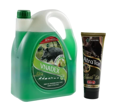 Płyn do wabienia zwierzyny For Vnadex 4,8 kg o zapachu gruszki + Smoła bukowa AtraTar 320 g