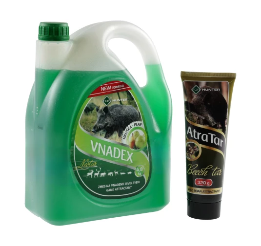 Płyn do wabienia zwierzyny For Vnadex 4,8 kg o zapachu gruszki + Smoła bukowa AtraTar 320 g
