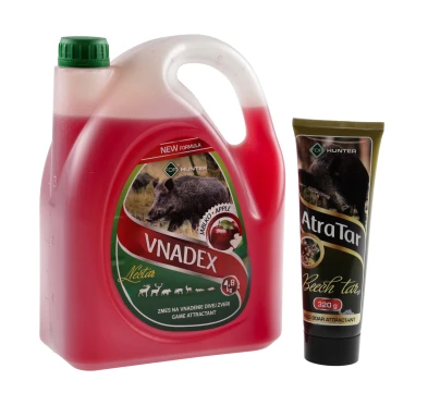 Płyn do wabienia zwierzyny For Vnadex 4,8 kg o zapachu jabłka + Smoła bukowa AtraTar 320 g