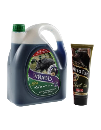 Płyn do wabienia zwierzyny For Vnadex 4,8 kg o zapachu śliwki + Smoła bukowa AtraTar 320 g