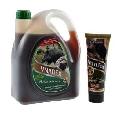 Płyn do wabienia zwierzyny For Vnadex 4,8 kg o zapachu trufli + Smoła bukowa AtraTar 320 g