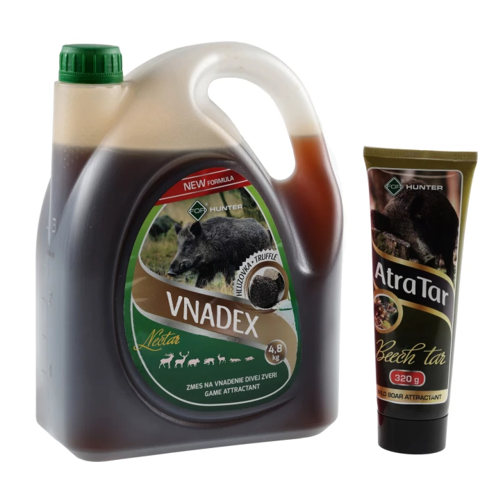 Płyn do wabienia zwierzyny For Vnadex 4,8 kg o zapachu trufli + Smoła bukowa AtraTar 320 g
