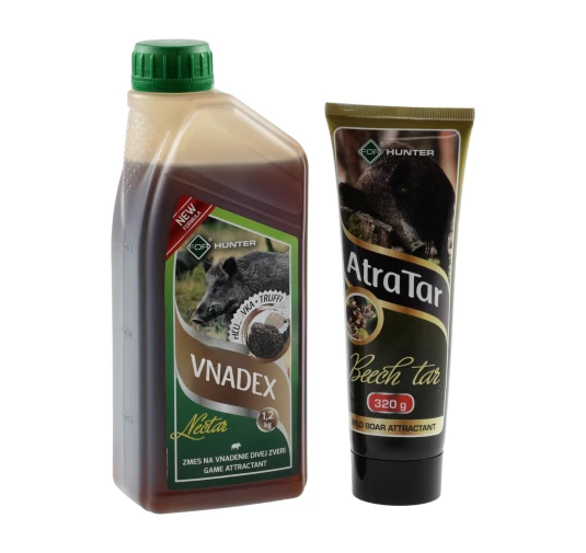 Płyn do wabienia zwierzyny For Vnadex 1200 g o zapachu trufli + Smoła bukowa AtraTar 320 g
