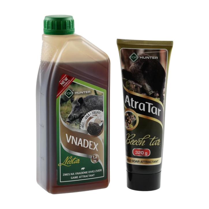 Płyn do wabienia zwierzyny For Vnadex 1200 g o zapachu trufli + Smoła bukowa AtraTar 320 g