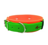 Obroża tropowa 4wild.eu BioThane 38 mm 38-52 cm pomarańczowo - zielona Obroża tropowa 4wild.eu BioThane 38 mm 38-52 cm pomarańczowo - zielona