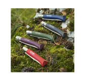 Nóż Opinel Colorama 08 inox grab bordowy z rzemieniem