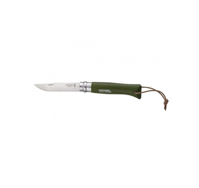 Nóż Opinel Colorama 08 inox grab khaki z rzemieniem